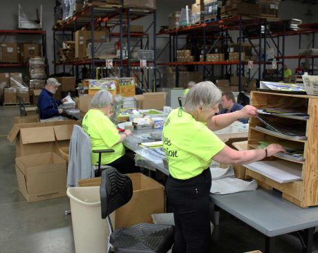 group of employees at the packaging services